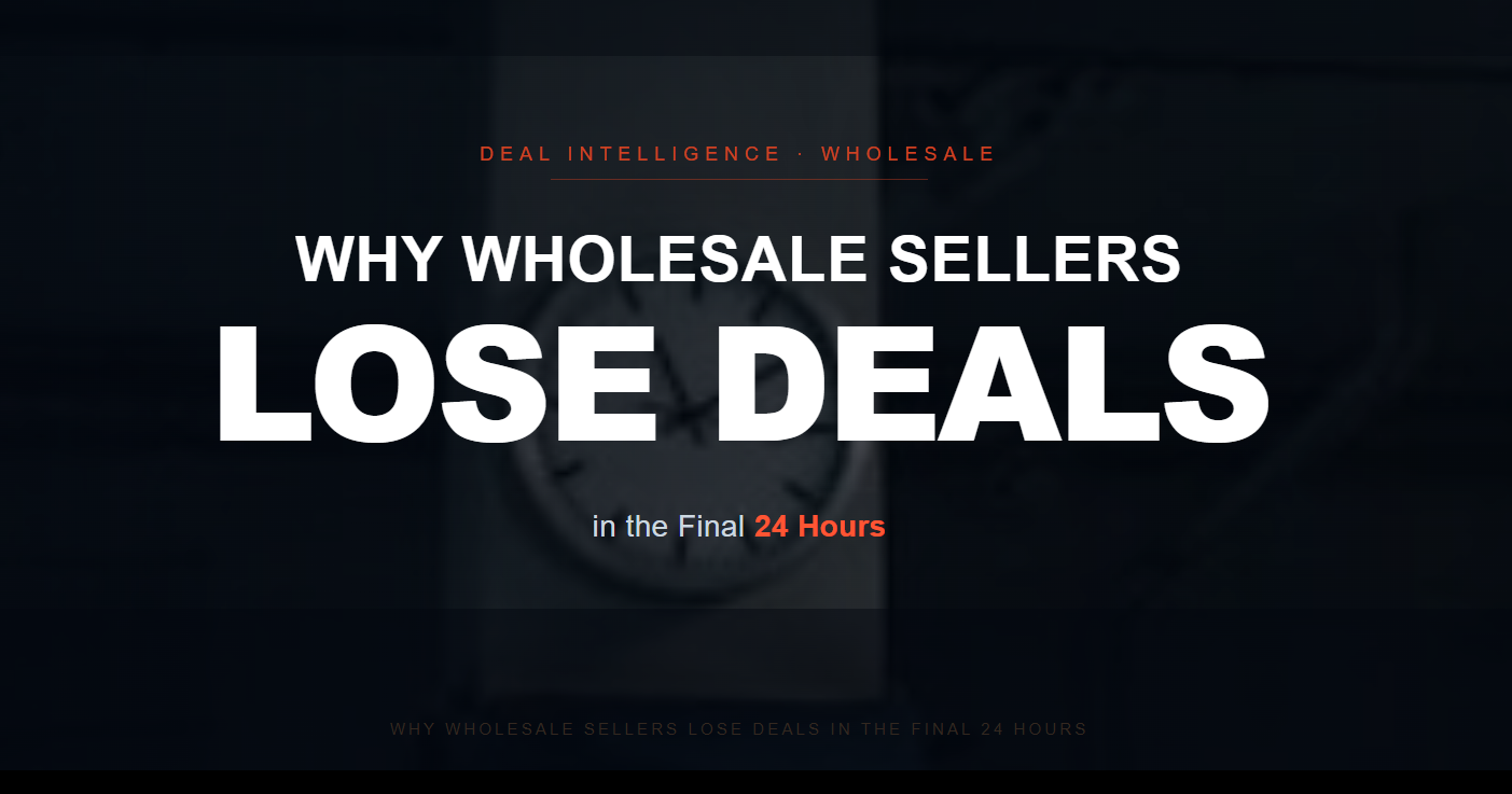 Why Wholesale Sellers Lose Deals in the Final 24 Hours